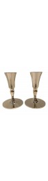 Home Decor | Vintage Lunt Sterling Silver Weighted Contemporary Candle Holders- a Pair - HN23817