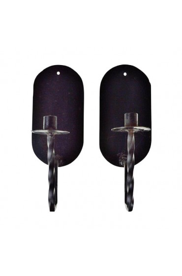Home Decor | Vintage Wrought Iron Candle Wall Sconces - a Pair - WV72404