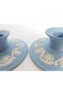 Home Decor | Wedgwood Jasperware Bisque Vintage Candleholders, Made in England - a Pair - GZ14148